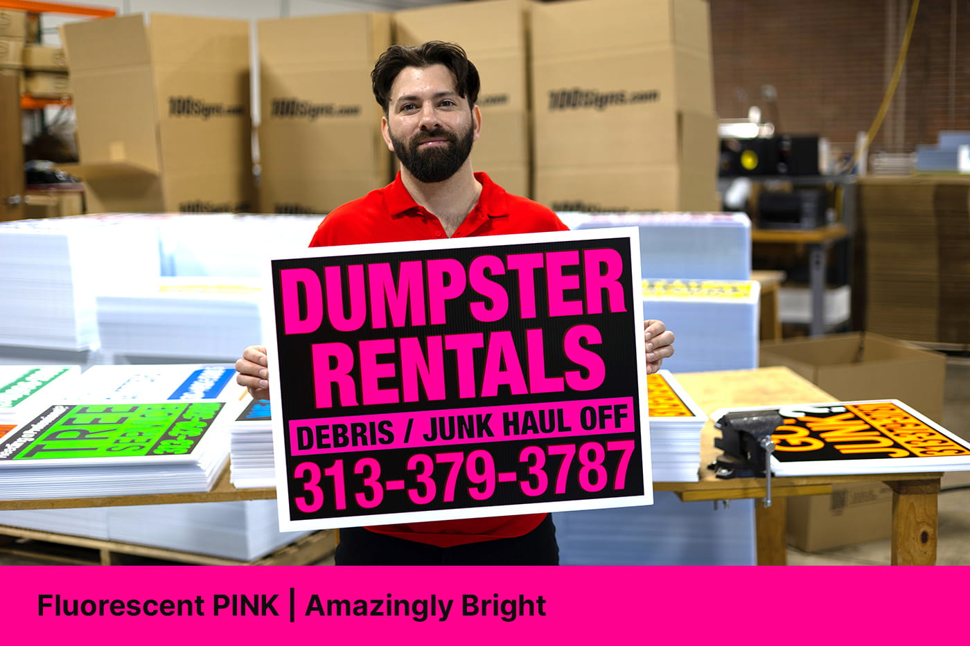 Fluorescent Yard Signs