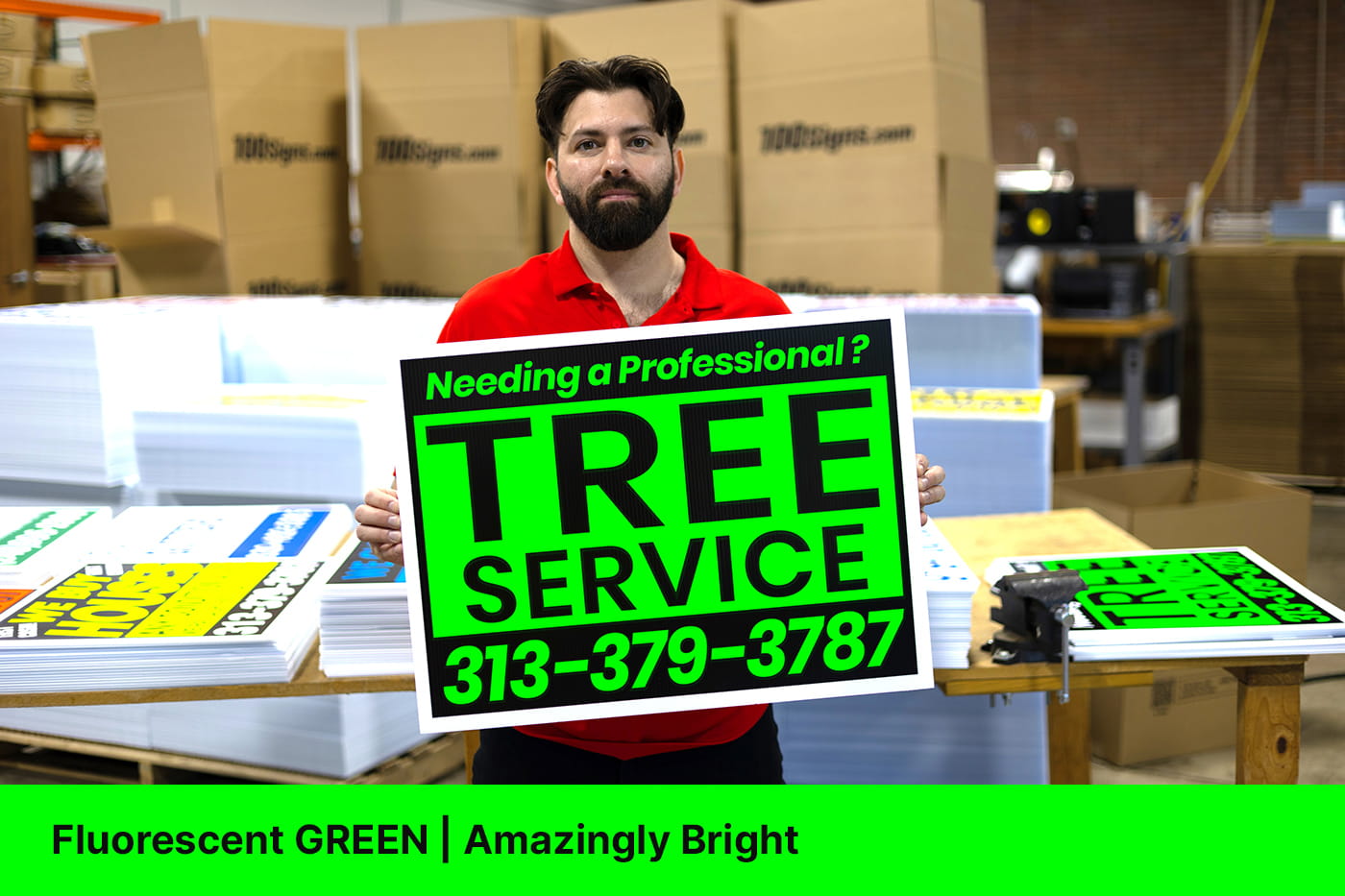 Fluorescent Yard Signs