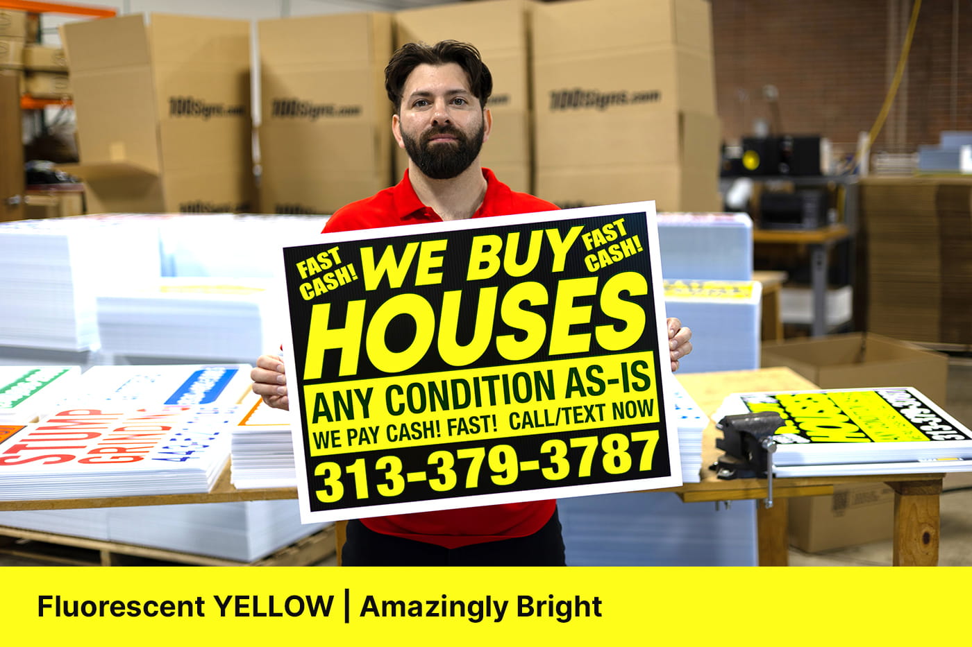 Fluorescent Yard Signs